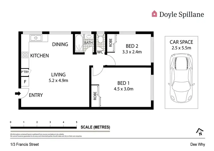 Floorplan of Homely apartment listing, 1/3 Francis Street, Dee Why NSW 2099