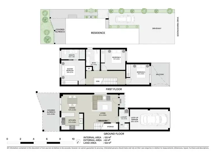 Floorplan of Homely townhouse listing, 1/26 Goonawarra Drive, Mooloolaba QLD 4557