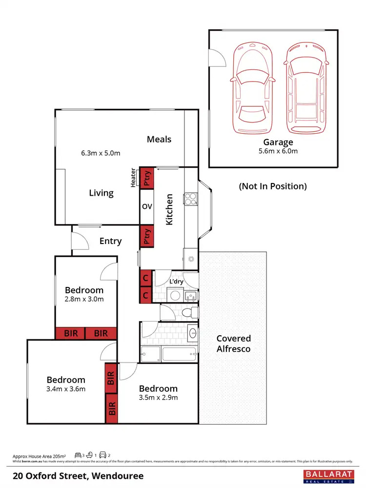 Floorplan of Homely house listing, 20 Oxford Street, Wendouree VIC 3355