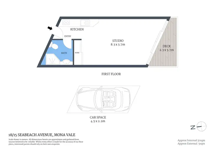 Floorplan of Homely studio listing, 18/15 Seabeach Avenue, Mona Vale NSW 2103