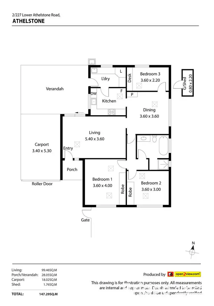 Floorplan of Homely unit listing, 2/227 Lower Athelstone Road, Athelstone SA 5076