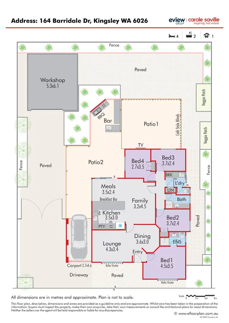 Floorplan of Homely house listing, 164 Barridale Drive, Kingsley WA 6026