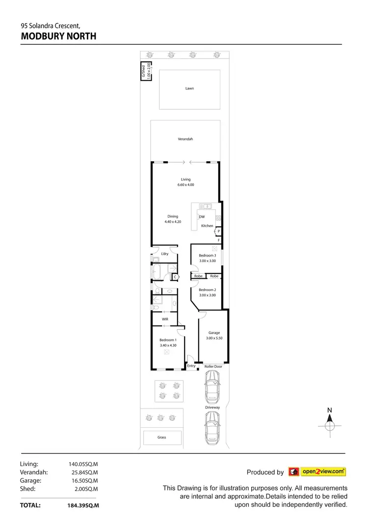 Floorplan of Homely house listing, 95 Solandra Crescent, Modbury North SA 5092