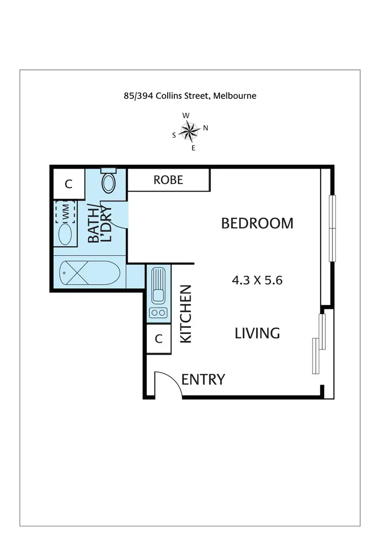 Floorplan of Homely apartment listing, 85/394 Collins Street, Melbourne VIC 3000