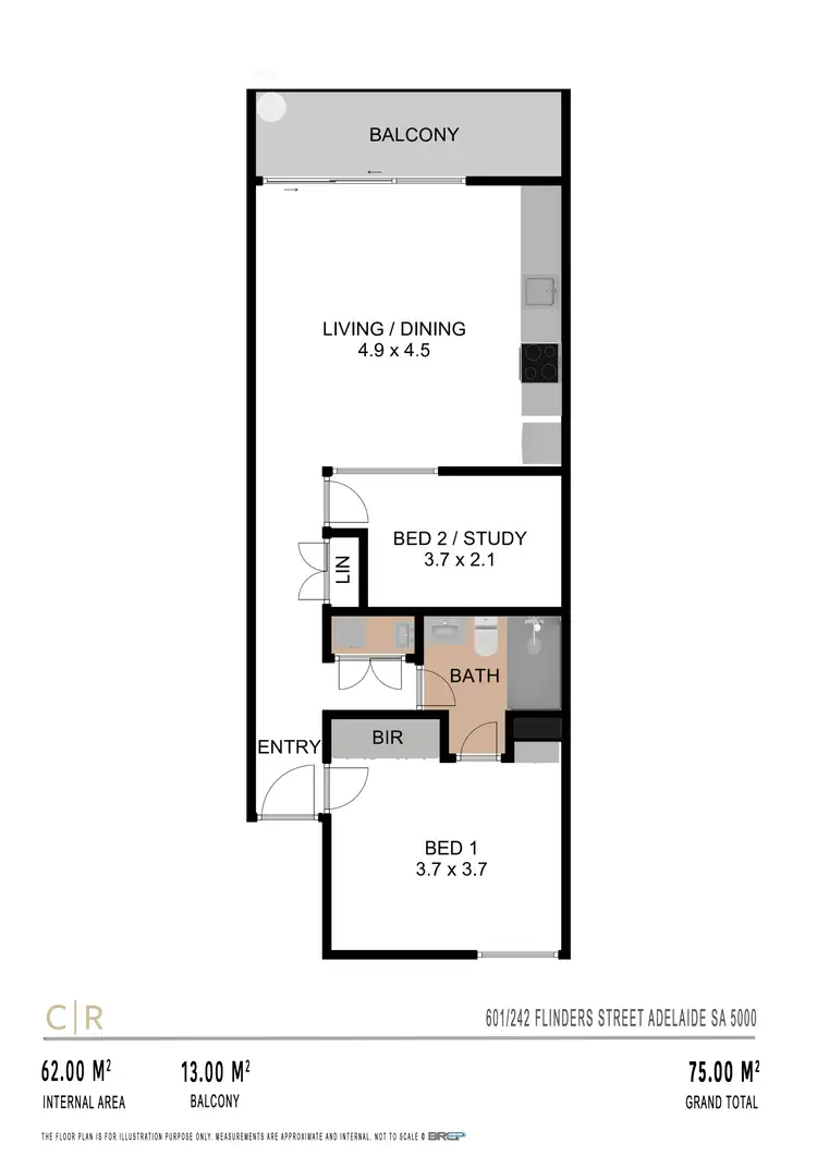 Floorplan of Homely apartment listing, 601/242 Flinders Street, Adelaide SA 5000