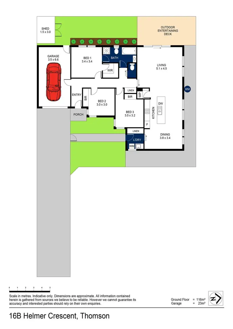 Floorplan of Homely townhouse listing, 16B Helmer Crescent, Thomson VIC 3219