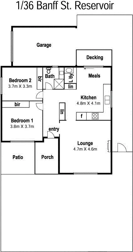 Floorplan of Homely house listing, 1/36 Banff Street, Reservoir VIC 3073