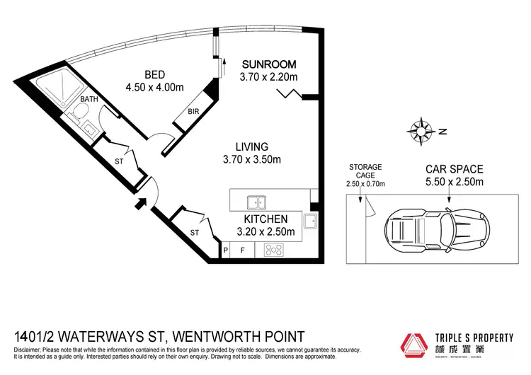 Floorplan of Homely apartment listing, 1401/2 Waterways Street, Wentworth Point NSW 2127