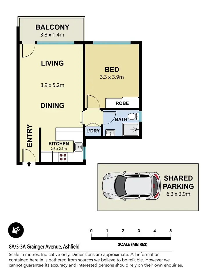 Floorplan of Homely apartment listing, 8A/3-3A Grainger Avenue, Ashfield NSW 2131