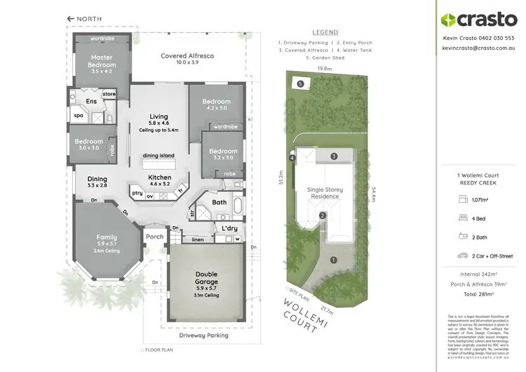 Floorplan of Homely house listing, 1 Wollemi Court, Reedy Creek QLD 4227
