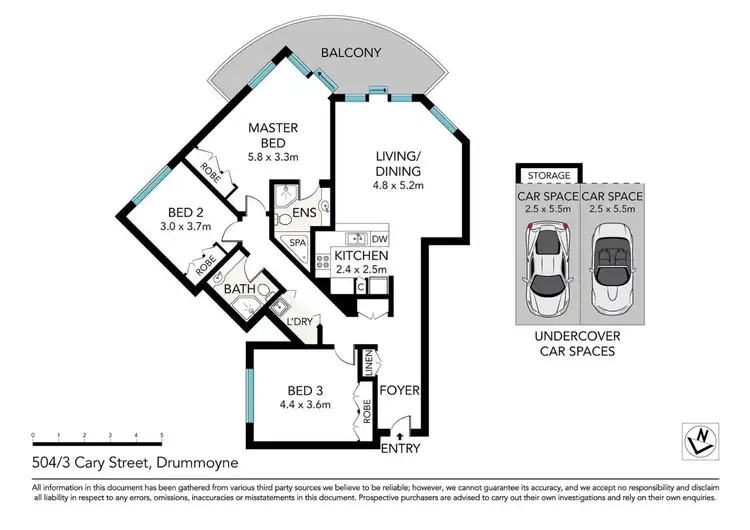 Floorplan of Homely apartment listing, 504/3 Cary Street, Drummoyne NSW 2047