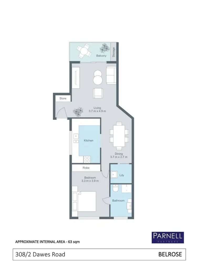 Floorplan of Homely unit listing, 308/2 Dawes Road, Belrose NSW 2085