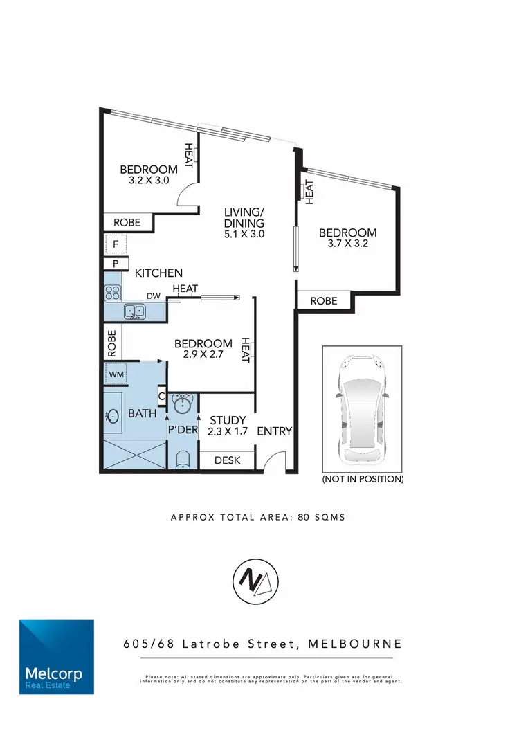 Floorplan of Homely apartment listing, 605/68 La Trobe Street, Melbourne VIC 3000