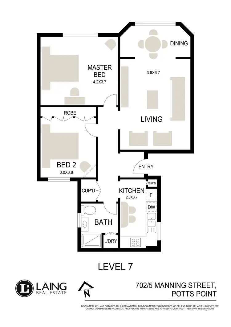 Floorplan of Homely apartment listing, 702/5 Manning Street, Potts Point NSW 2011