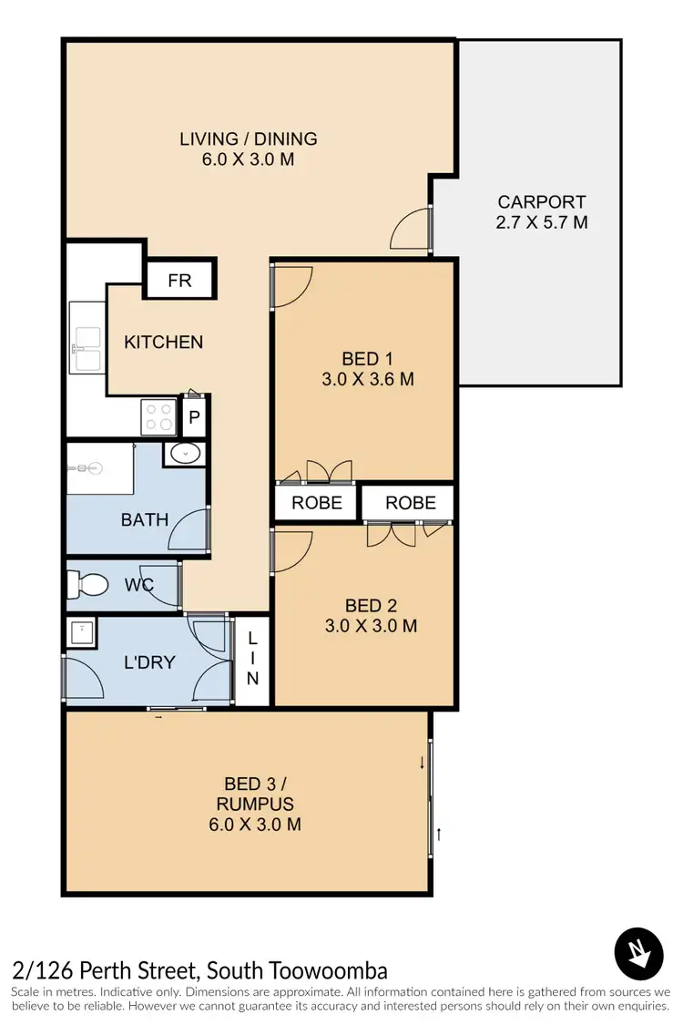 Floorplan of Homely unit listing, 2/126 Perth Street, South Toowoomba QLD 4350