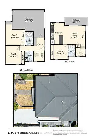 Floorplan of Homely townhouse listing, 1/3 Glenola Road, Chelsea VIC 3196