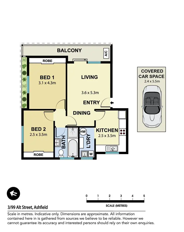 Floorplan of Homely unit listing, 3/99 Alt Street, Ashfield NSW 2131