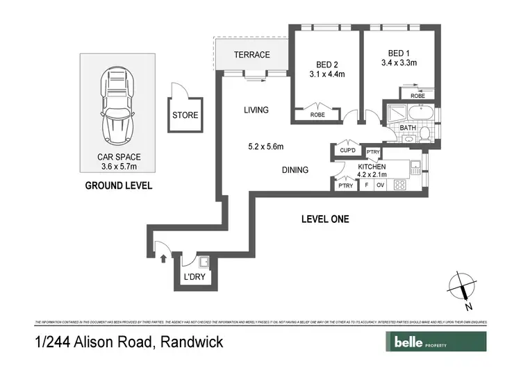 Floorplan of Homely apartment listing, 1/244 Alison Road, Randwick NSW 2031
