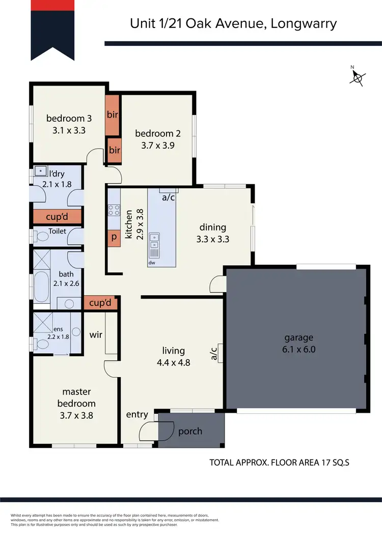 Floorplan of Homely unit listing, 1/21 Oak Avenue, Longwarry VIC 3816