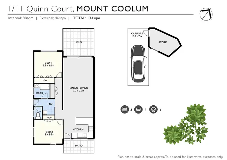 Floorplan of Homely unit listing, 1/11 Quinn Court, Mount Coolum QLD 4573
