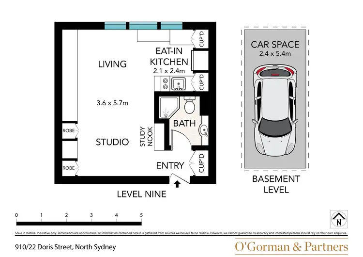 Floorplan of Homely apartment listing, 910/22 Doris Street, North Sydney NSW 2060