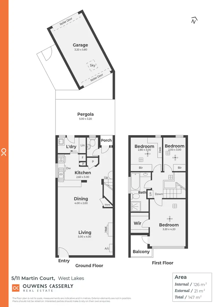 Floorplan of Homely townhouse listing, 5/11 Martin Court, West Lakes SA 5021