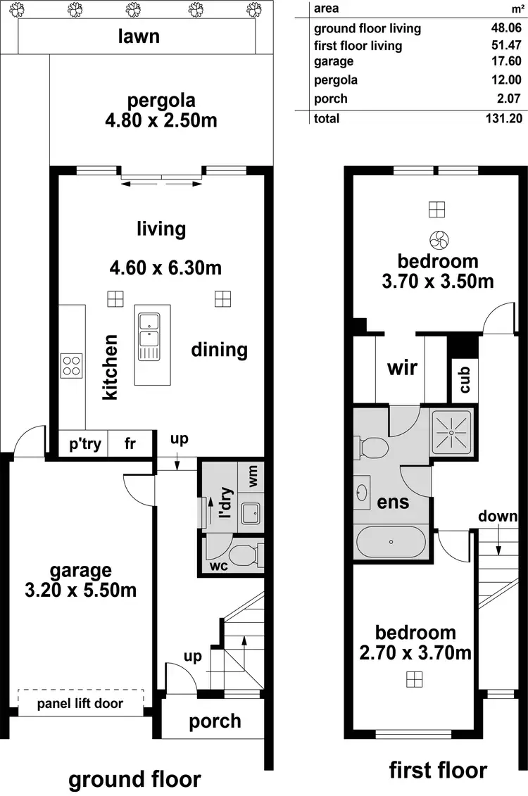 Floorplan of Homely townhouse listing, 5/9 Gordon Avenue, Rostrevor SA 5073