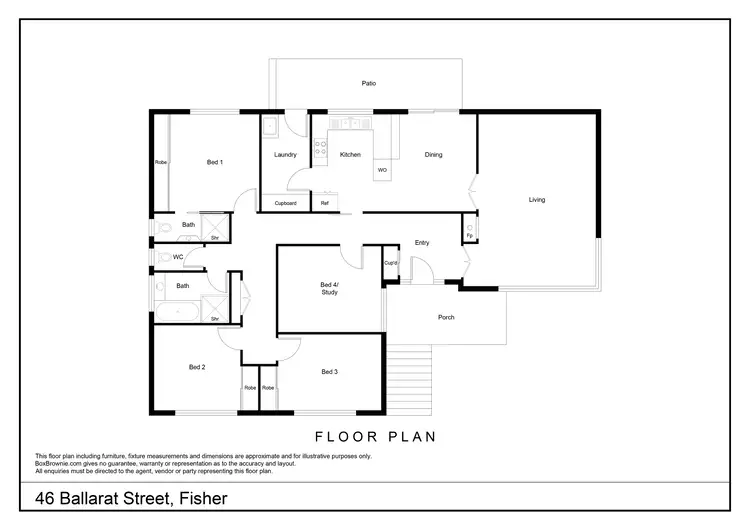 Floorplan of Homely house listing, 46 Ballarat Street, Fisher ACT 2611
