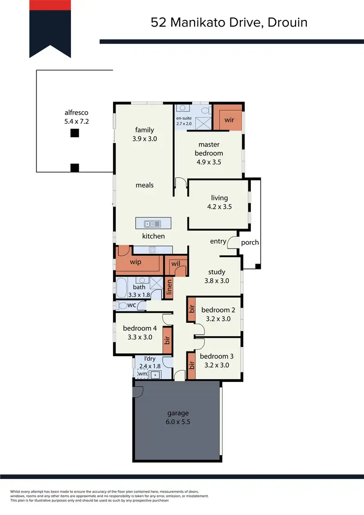 Floorplan of Homely house listing, 52 Manikato Drive, Drouin VIC 3818