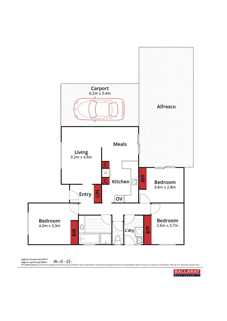 Floorplan of Homely house listing, 1001 Ring Road, Wendouree VIC 3355