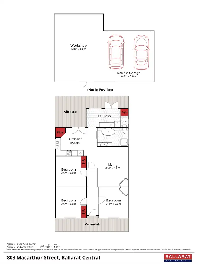 Floorplan of Homely house listing, 803 MacArthur Street, Ballarat Central VIC 3350