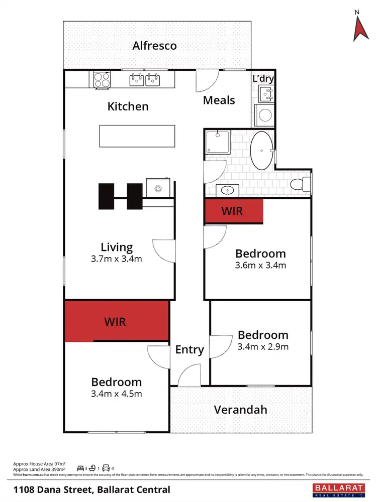 Floorplan of Homely house listing, 1108 Dana Street, Ballarat Central VIC 3350
