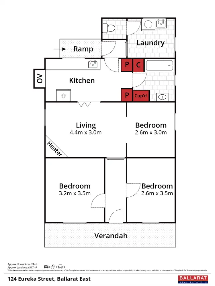 Floorplan of Homely house listing, 124 Eureka Street, Ballarat East VIC 3350