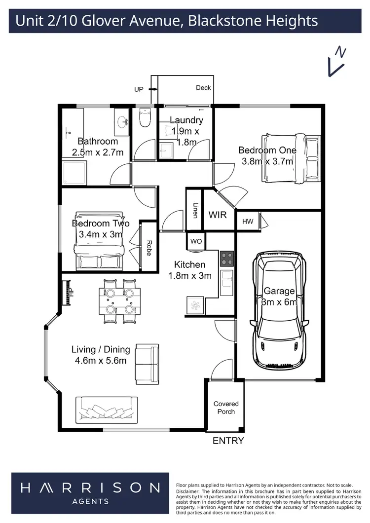 Floorplan of Homely unit listing, 2/10 Glover Avenue, Blackstone Heights TAS 7250