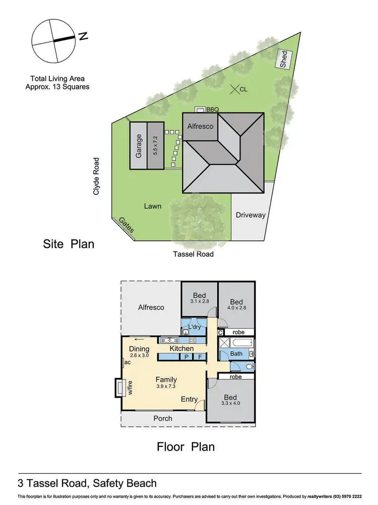 Floorplan of Homely house listing, 3 Tassel Road, Safety Beach VIC 3936