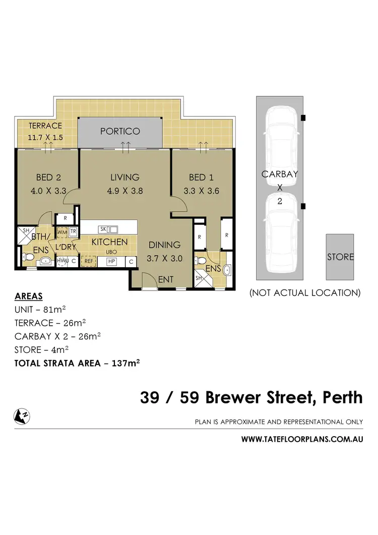Floorplan of Homely apartment listing, 39/59 Brewer Street, Perth WA 6000