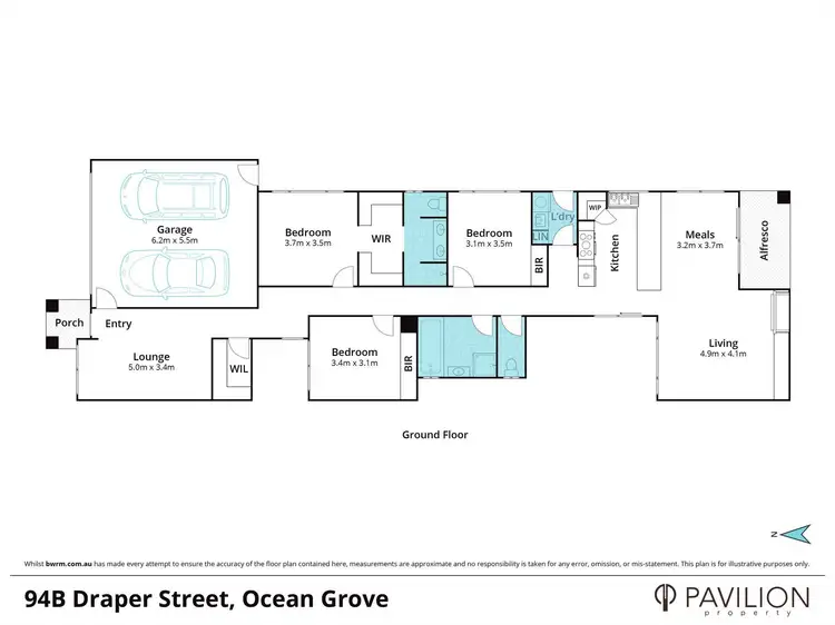 Floorplan of Homely house listing, 94B Draper Street, Ocean Grove VIC 3226
