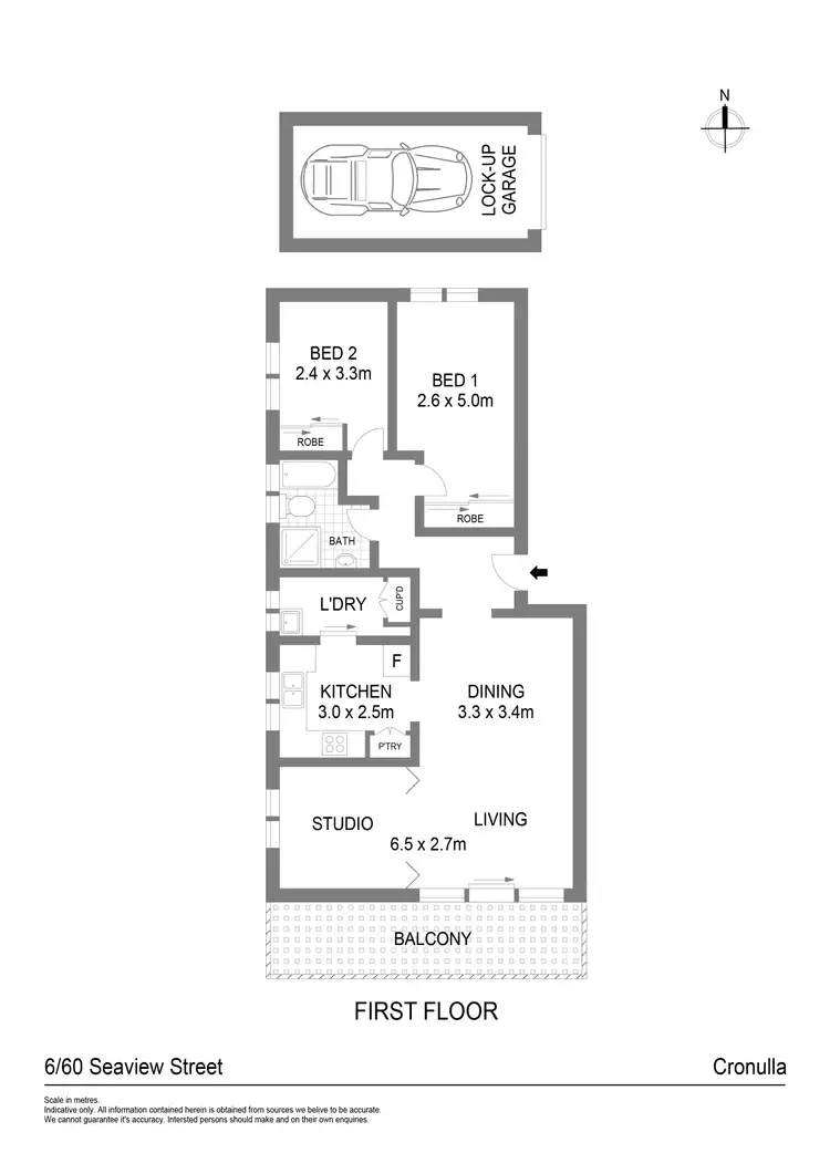 Floorplan of Homely unit listing, 6/60 Seaview Street, Cronulla NSW 2230