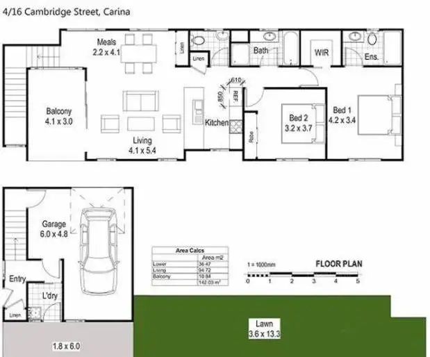 Floorplan of Homely townhouse listing, 4/16 Cambridge Street, Carina Heights QLD 4152
