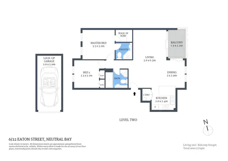 Floorplan of Homely apartment listing, 6/22 Eaton Street, Neutral Bay NSW 2089