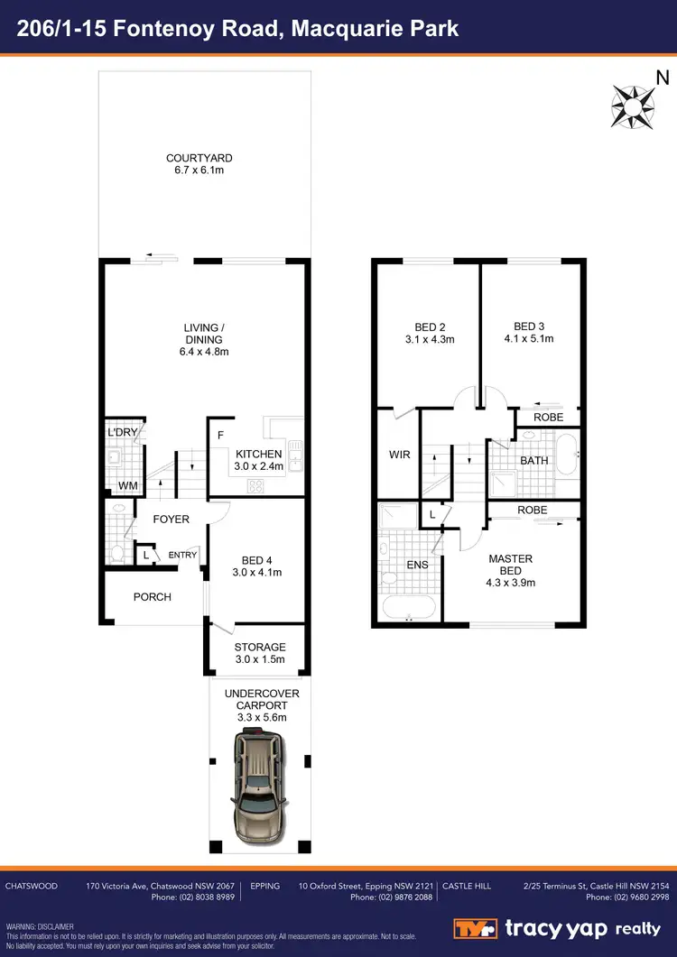 Floorplan of Homely townhouse listing, 206/1-15 Fontenoy Road, Macquarie Park NSW 2113