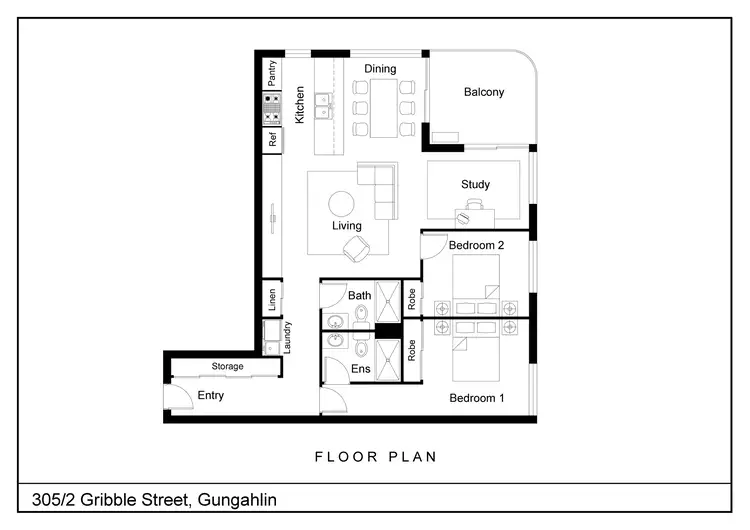 Floorplan of Homely apartment listing, 305/2 Gribble Street, Gungahlin ACT 2912