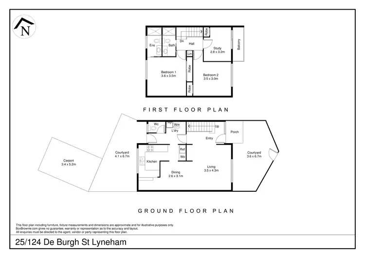 Floorplan of Homely townhouse listing, 25/124 De Burgh Street, Lyneham ACT 2602