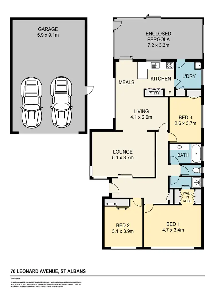 Floorplan of Homely house listing, 70 Leonard Avenue, St Albans VIC 3021