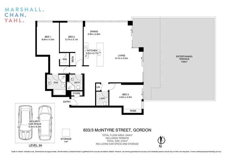 Floorplan of Homely apartment listing, 833/3 Mcintyre Street, Gordon NSW 2072