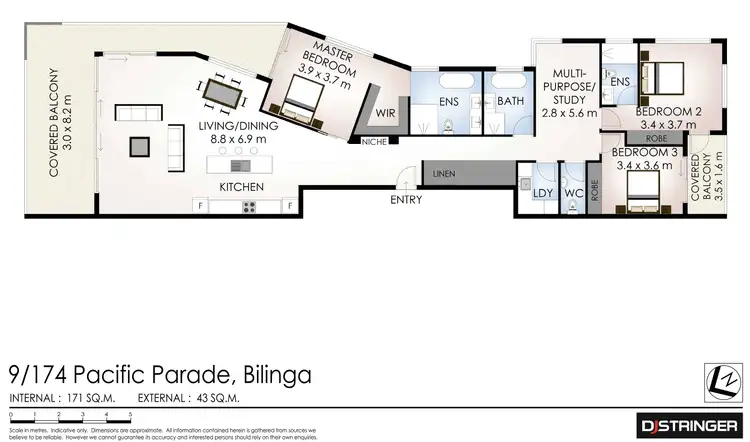 Floorplan of Homely unit listing, 9/174 Pacific Parade, Bilinga QLD 4225