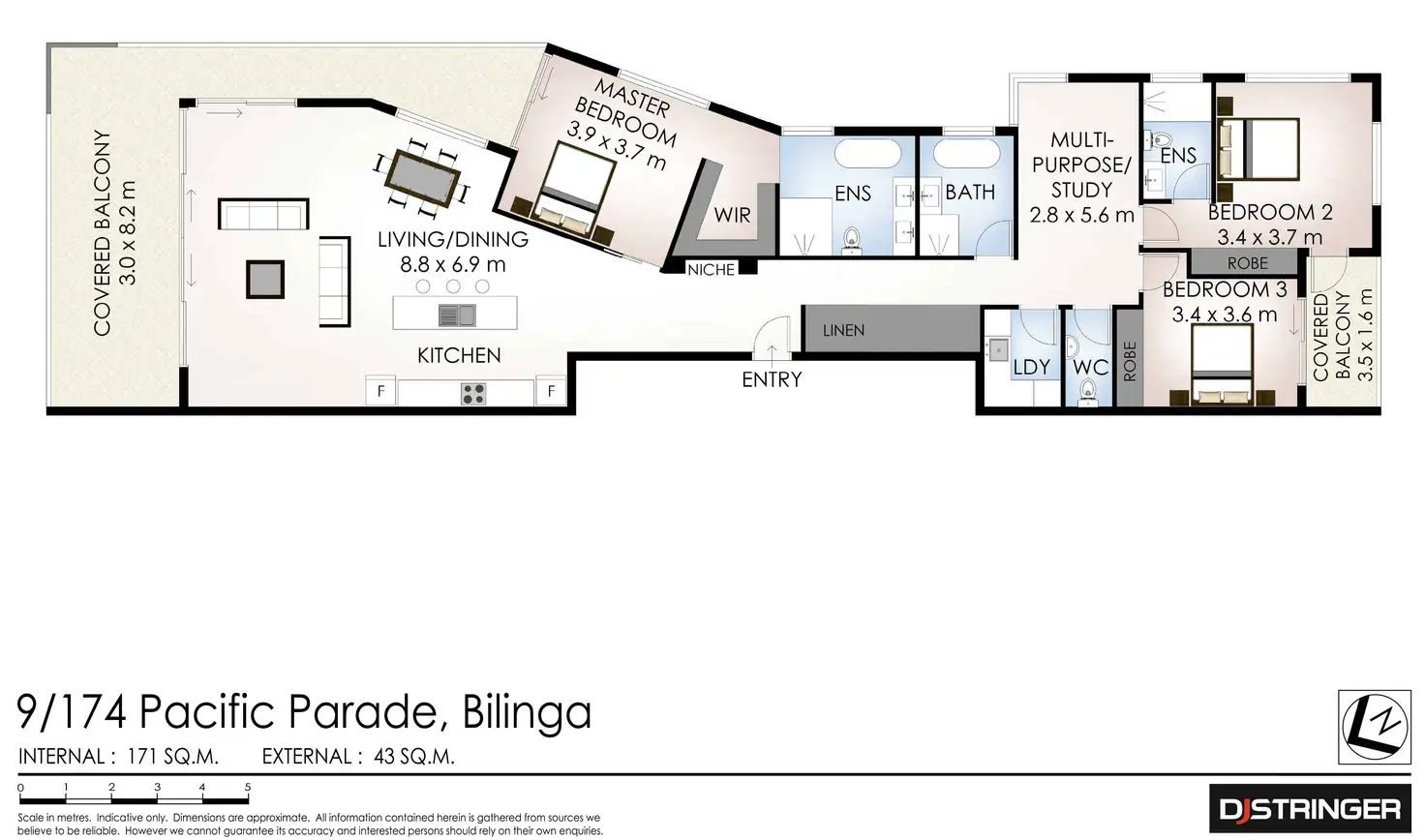 Floorplan of Homely unit listing, 9/174 Pacific Parade, Bilinga QLD 4225