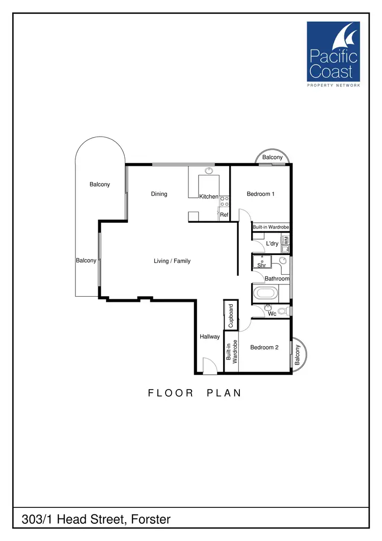 Floorplan of Homely unit listing, 303/1 Head Street, Forster NSW 2428