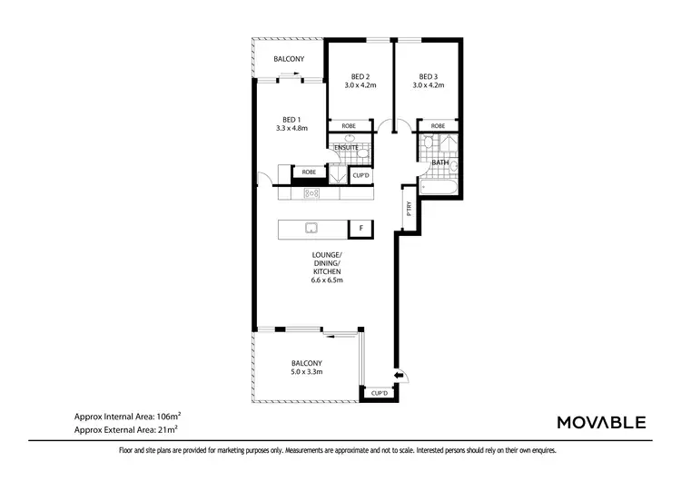Floorplan of Homely apartment listing, 1003/489 Hunter Street, Newcastle NSW 2300