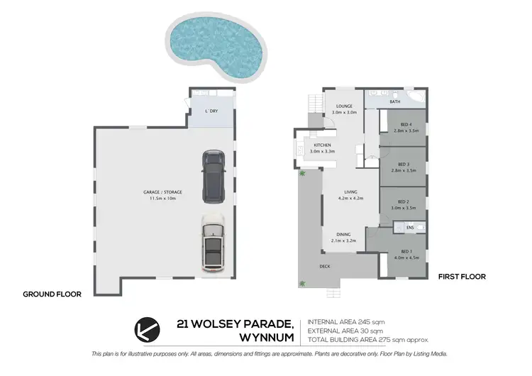 Floorplan of Homely house listing, 21 Wolsey Parade, Wynnum QLD 4178